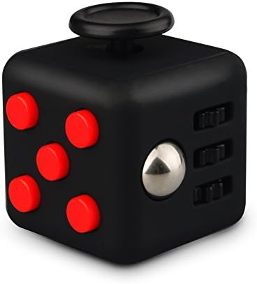 QQPOW Stress Cube for Adults Children Anxiety Attention Relieves Stress and Anxiety Release Stress Toy (Black and Red)
