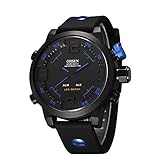 eYotto Armbanduhr für Herren, Sportuhr, wasserdicht, Analog- und Digitalanzeige, LED, ideal für Outdoor-Aktivitäten wie Wandern, Klettern, Laufen, blau