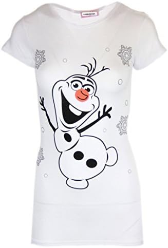 K11 NEW WOMEN XMAS OLAF FROZEN CHRISTMAS T SHIRT TOP SLIM TIGHT FIT UK SIZE 6-26