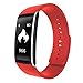 Produktbild OOXLF Reiten Smart Armband K8 Herzfrequenz-Messgerät Wasserdichte Fitness Smartwatch Schrittzähler Handgelenkband für Android iOS Phone , red