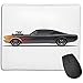 Produktbild Autos,Custom Design Muscle Car mit Kompressor und Flames Roadster Retro Styled Dekorativ,Schwarz Orange Rot,für Laptop,Computer,PC,Tastatur. 30X25CM