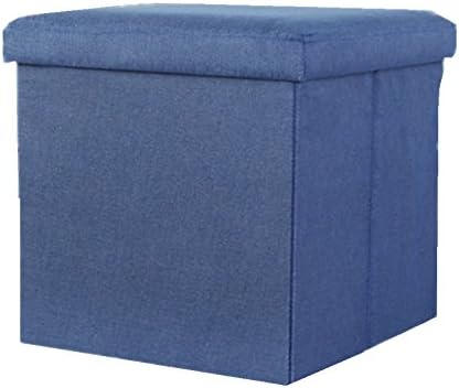Portable Folding Multifunctional Cube Stool/Storage Box (30 X 30 X 30 CM, Blue)