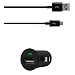 Produktbild Original Lanboo® 2in1 KFZ Auto Lade Set mit microUSB Ladekabel Datenkabel + KFZ Adapter Ladegerät für LG F460, Cat.6 G3 LTE-A - Schwarz