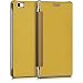 Produktbild kwmobile Hülle für Huawei P8 Lite (2015) - Spiegel Case Bookstyle Handy Schutzhülle Alu Optik - Flipcover Cover Gold spiegelnd