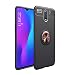 Produktbild IJIA Case Hülle für Oneplus 6T (6.41") - Schwarz Schutzhülle Kohlefaser Weich TPU Silikon Case Sport im Freien Mit 360° drehbare magnetische Golden Ring Standplatz Handyhülle