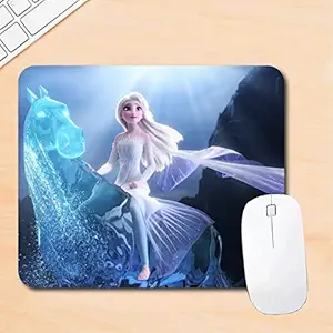 Woopme Sea Horse Frozen Cartoon Theme Animation Character Printed Mouse Pad Compatible for Laptop Computer Desktop PC Girls Kids Gaming Non Slip Rubber Base L x H 24 x 20 CMS