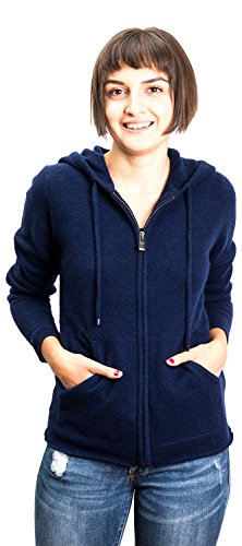 Citizen Cashmere Hoodie Damen - Aus Yak-Wolle (Large, Dunkelblau) (41 152Y-17-03)