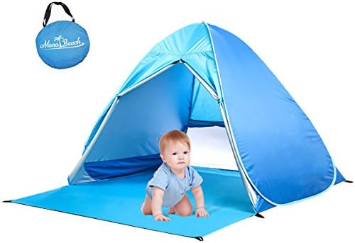 Monobeach Pop Up Baby Beach Tent Automatic Cabana Sun Shelter with Easy Carry bag (Blue)