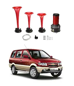 PRIKNIK Three Pipe Air Pressure DC Horn Compatible with Chevrolet Tavera