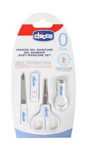 Chicco baby manicure set nail clippers scissors file boy girl unisex Colours Pink White Blue (White)
