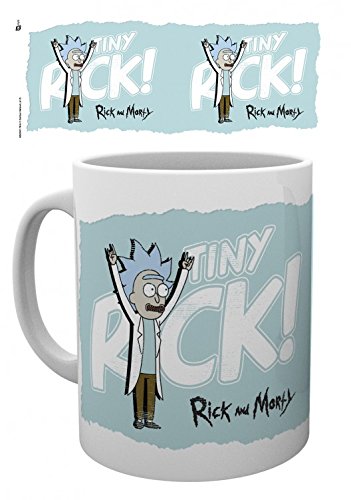 Set: Rick Y Morty, Tiny Rick, Pequeño Rick Taza Foto (9x8 cm) Y 1x Pe
