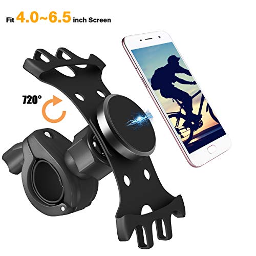 Autmor Support de Vélo pour Téléphone, Assistance Téléphonique Universelle Moto Vélo de Silicone Antidérapant avec Rotation 720, Porte-Vélos Mobile pour Smartphones 4.0