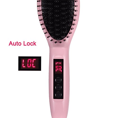 Limerence Haarglätter Bürste 2-in-1, einstellbare Temperatur, Auto-Lock, Verbrühschutz (Roségold) - 5