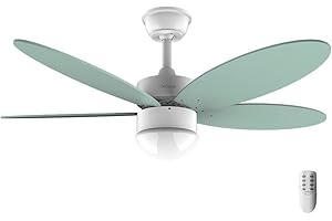 Cecotec Ventilatore da soffitto con luce EnergySilence Aero 4260 Mint. 40 W, motore DC, diametro 42" con 5 pale reversibili, luce LED, telecomando, timer, 6 velocità