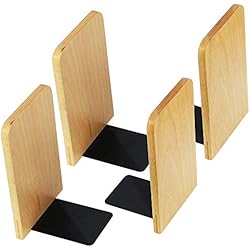 SNAGAROG 4 Pcs Serre-Livres en Bois Style Japonais, 15.7 x 10.6cm Presse-Livres Efficace pour Rangement des Livres, Cadeau pour Homme Femme
