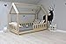 Produktbild Best For Kids Kinderbett Kinderhaus mit Rausfallschutz Jugendbett Natur Haus Holz Bett mit oder ohne 10 cm Matratze in 8 Größen (140x200 cm mit Matratze)