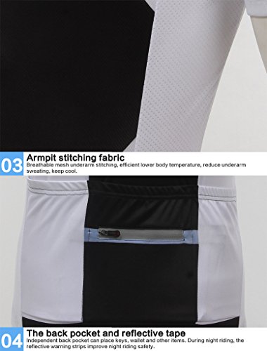 iCreat Fahrradbekleidung Kurzarm Trikot & Trägerhosen Hose Sets Radfahren Rad NEU mit Silikonmatte S bis XXXL - 4