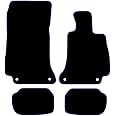 Carsio Carpet Car Mats For Mercedes Benz E Class Coupe 2017+ Tailored Fit Floor Mat Set Complete Accessory Black Custom Fitted - All Weather, Anti-Slip Backing & Blue Trim