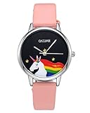 JSDDE Uhren, Cute Farbe Damen Armbanduhr Cartoon Einhorn Design Kleid Uhren Wass