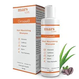 mars by GHC Anti Hair Fall Hair Shampoo, Prevents Hairfall & Promotes Stronger Hair Growth, Powered With Aloe Vera, Argan Oil & Caffeine | Paraben, SLS & Sulphate Free (200 ml - Pack of 1)