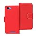 Produktbild Wiko Lenny 2 Bookstyle Hülle, Conie Mobile PU Leder Schutzhülle Handytasche Bookcase Tasche Premium Klapphülle in Rot