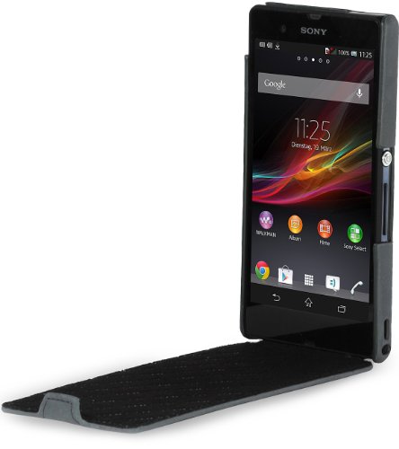 StilGut exklusive Ledertasche für Sony Xperia Z gris – Old Style Storm Grey - 2