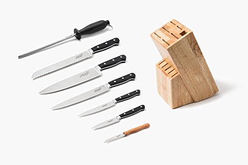 Heiso 8-teiliger Messerblock, Messerset mit 6 Küchenmessern, Block, Wetzstahl, 10 Jahre Garantie - 2