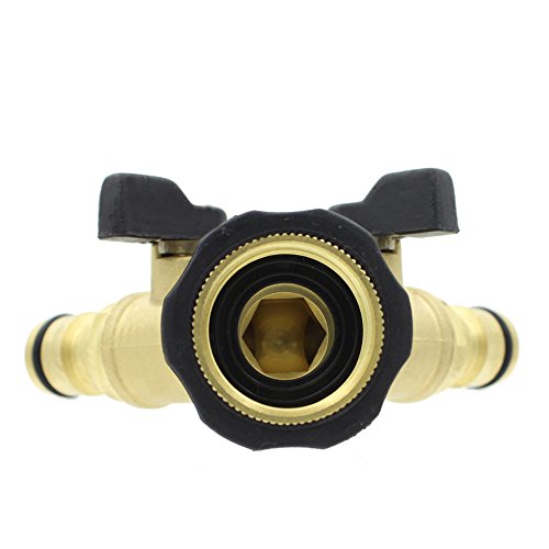 BTSKY TM Messing massiv Doppelter Hahn-Adapter, mit individuellen An/Aus-Ventilen - 4