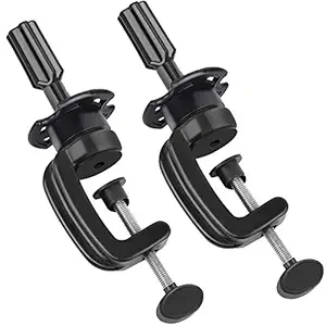 Teenitor 2 Pack Cosmetology Manikin Stand Mannequin Head Holder Clamp Black