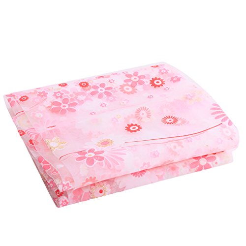 200*95cm Fenster Dekoration Kleine Blumen Floral Tüll Voile Vorhang Gardine (rosa) - 3