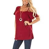 iHENGH Karnevalsaktion Damen Top Bluse Bequem Lässig Mode T-Shirt Frühling Sommer Blusen Frauen Solide Kurzarm Kausale Tunika Tops