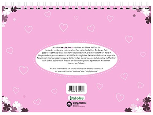 babylogbuch – mein erstes Jahr – rosa – inkl. Aufkleberset / Baby-Tagebuch Baby-Kalender | Aktion: Je verkauftem Kalender wird 1€ an ROTE NASEN Deutschland e.V. gespendet. - 4