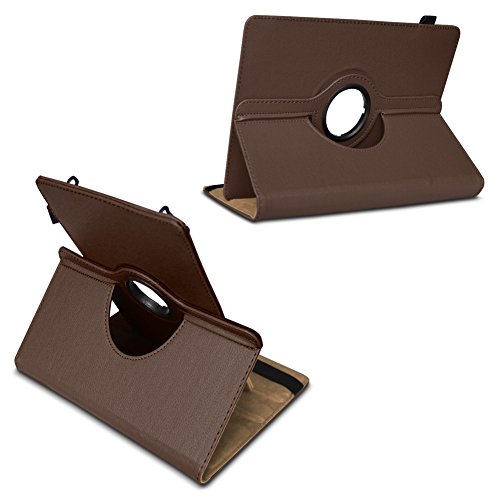 Vodafone Tab Prime 6 / 7 robuste Tablet-Schutz-Hülle aus hochwertigem Kunstleder Tasche mit Standfunktion 360° drehbar Universal-Cover-Case kombiniert Schutz und Design von UC-Express®, Farben:Braun - 4