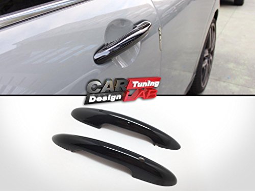 (2) brillante negro sin llave puerta mango cubierta