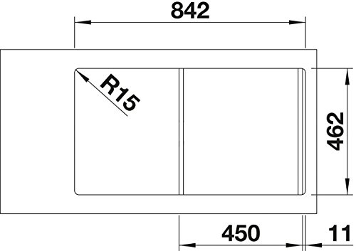 Blanco Flex Pro 45 S Edelstahl-Spüle Naturfinish Küchenspüle Auflagespüle Spülbecken Spültisch - 6