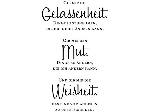 KLEBEHELD® Wandtattoo Gib mir die Gelassenheit, Dinge hinzunehmen, die ich nicht ändern kann. Gib mir den Mut, Dinge zu ändern, die ich ändern kann. Und gib mir die Weisheit, das eine vom anderen zu unterscheiden. ( Farbe königsblau / Größe 60x100cm ) - 2