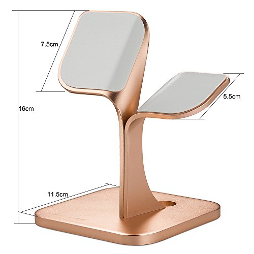 FREESOO Handy und Watch Halterung,Aluminium Handyhalter, Uhr Ständer Tisch Ständer für alle Handy, Uhr, Ipad, Tablet Rosa Gold - 2