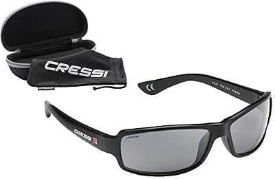 Cressi Ninja, Lunettes de Soleil Sport Homme Polarisées anti UV - Noir/Lentilles Gris Foncé