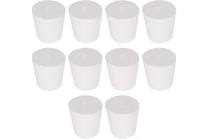 Labasics 10PK 5# Bouchons en caoutchouc solide - Taille:22mm Bouteille, 29mm Haut, 28mm Longueur - Bouchons en caoutchouc blancs coniques Lab Seal