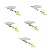 MagiDeal 5 Stk. Angeln Spinnerköder Kunst köder mit Drilling Haken 6# - 6.3cm mit Federn