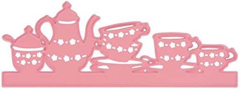 Joy Craft Cutting and Embossing Stencil, Afternoon Tea Edge with Cups/Teapot