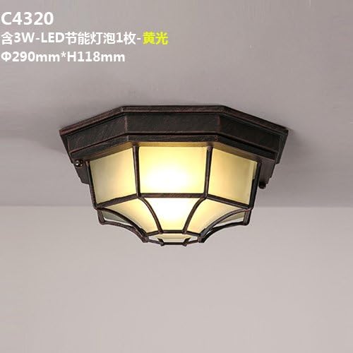 Osradmd Kc Lamp, American Balcony Lamp, Industrial Wind, Retro Porch, Study Corridor, Corridor Lamp, Loft Aluminum Art Small Ceiling Lamp,Kc C4201 4? Light Bulb - Hz