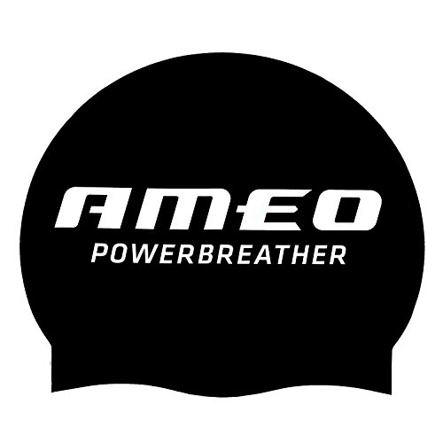 AMEO POWERBREATHER SWIM CAP bonnet de bain Silicone / Noir / Taille unique (One Size)