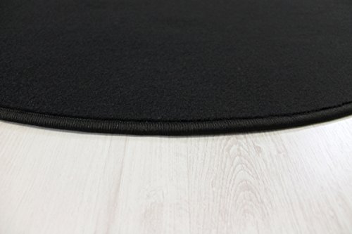 Alina schwarz Rund Velour Teppich Größe 120cm rund - 3