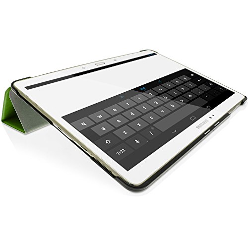 igadgitz Grün PU Ledertasche Hülle Smart Cover für Samsung Galaxy Tab S 10.5″ SM-T800 mit Multi-Winkel Betrachtungs + Auto Sleep/Wake + Displayschutzfolie - 7