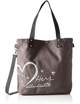 Adelheid Damen Herzallerliebst Pailette Einkaufstasche Shopper, 44 x 39 x 10 cm