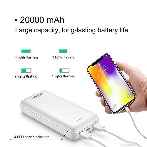 Caricabatterie-Portatile-Topmate-Power-Bank-20000mAh-Batteria-Esterna-con-Input-e-Output-di-Tipo-C-Design-in-Fibra-di-Carbonio-per-Cellulare-e-Alcuni-Laptop-Bianco