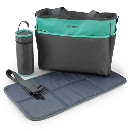 Becko Functional Travel Diaper Bag / Adjustable Single Shoulder Bag Tote Handbag with Chnaing Pad and Insulated Bottle Pocket