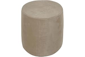 XGANGM Velvet Round Ottoman Stool Cover Stretch Pouffe Cover Round Small Storage Footstool Protector Cover Diameter 31/34/36/37cm Chair Slipcover Washable,Taupe,36x44cm