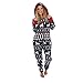 Produktbild Damen Jumpsuit Pyjamas Sonnena Christmas Weihnachtspullover Overall Nachthemden Winter warm lang hoodie Schlafanzüge Hosenanzug Jumpsuit Anzug Sleepwear Overall Kapuzenpullover (Navy blau, M)